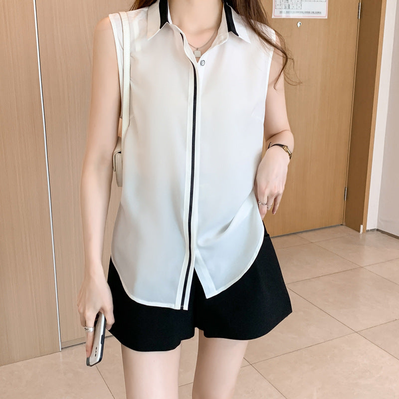Sleeveless Chiffon Top