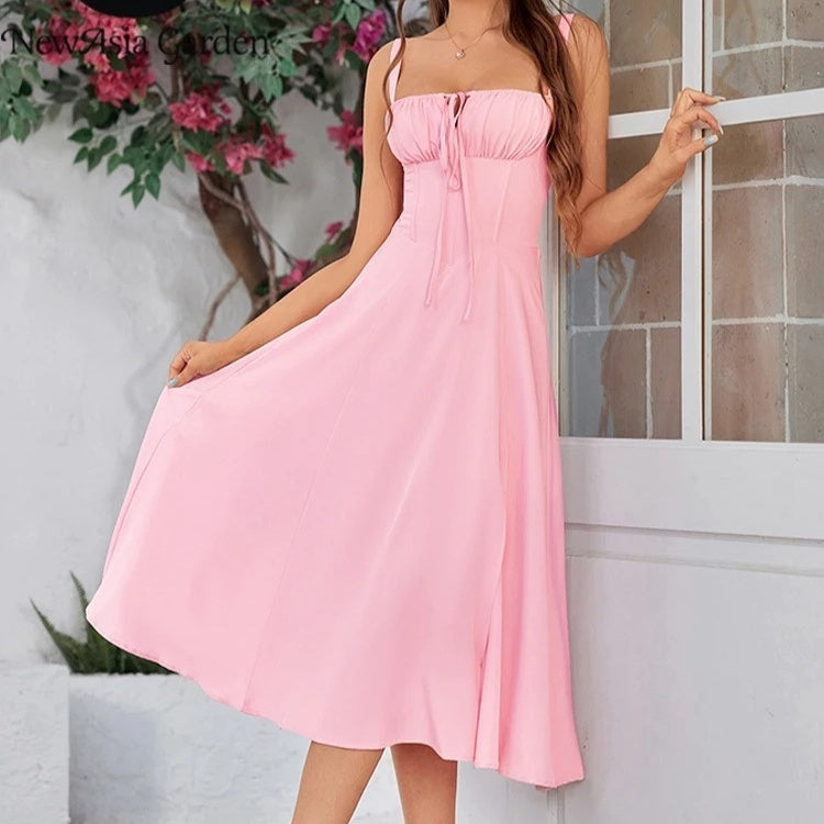 Mid-length Corset Elegant Slit Dress