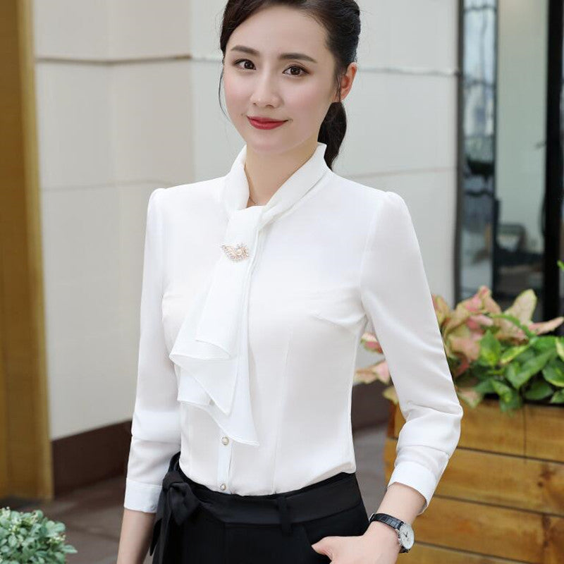 Solid Color Chiffon Blouse