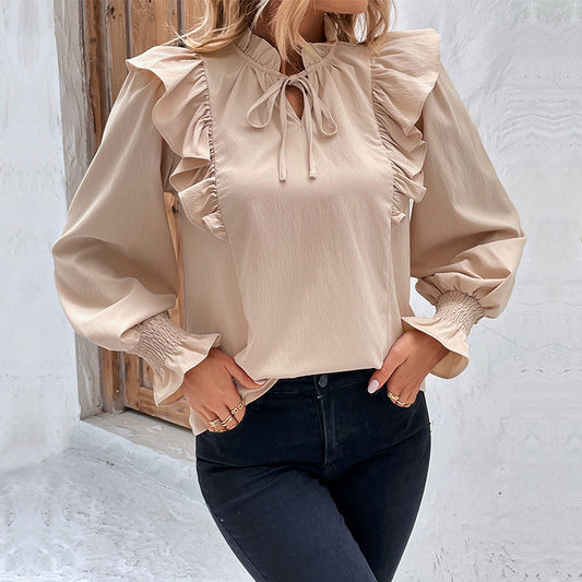 Ruffled Long Sleeve Blouse