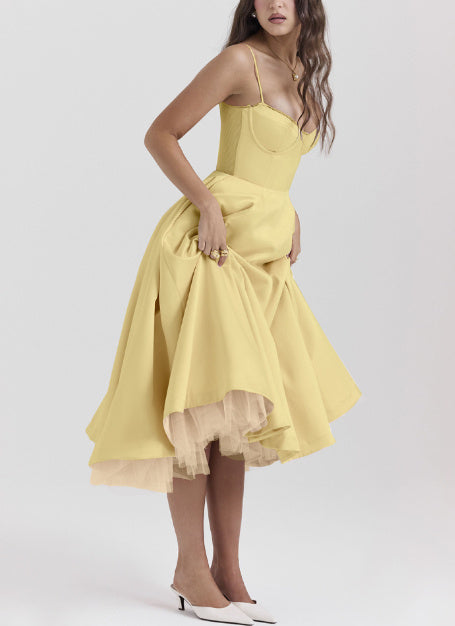 V-neck Brace Sleeveless Dress