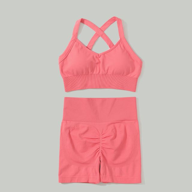 M Chic Boutique sport solid color activewear set with matching leggings and sports bra on a white background.