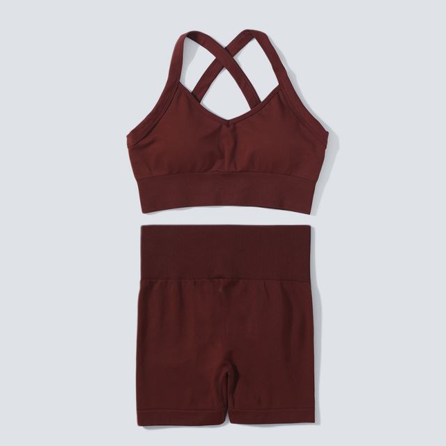 M Chic Boutique sport solid color activewear set featuring a fitted top and matching leggings for workout or casual wear.