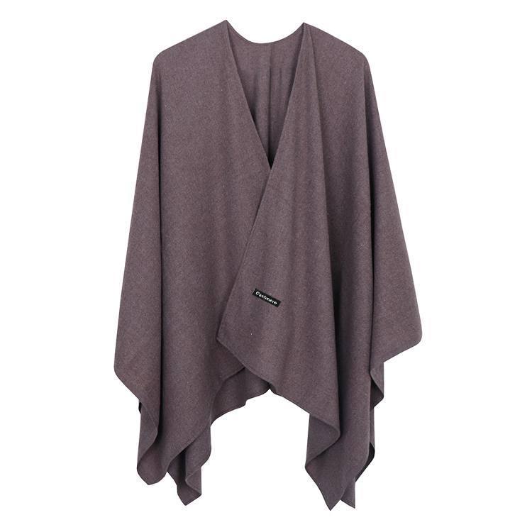 Solid Cashmere cloak shawl