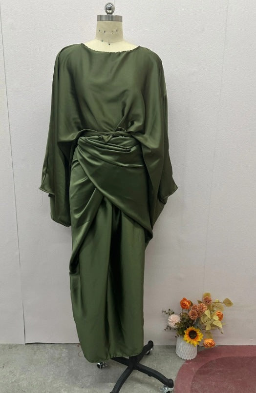 Waist Slimming Solid Color Dress