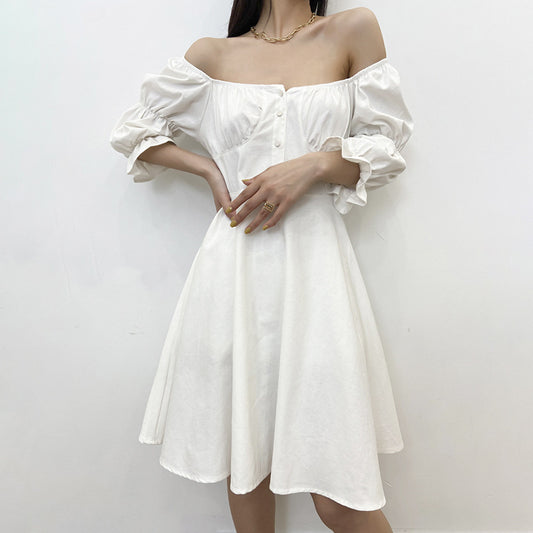Waist French Style Sleeve Dress