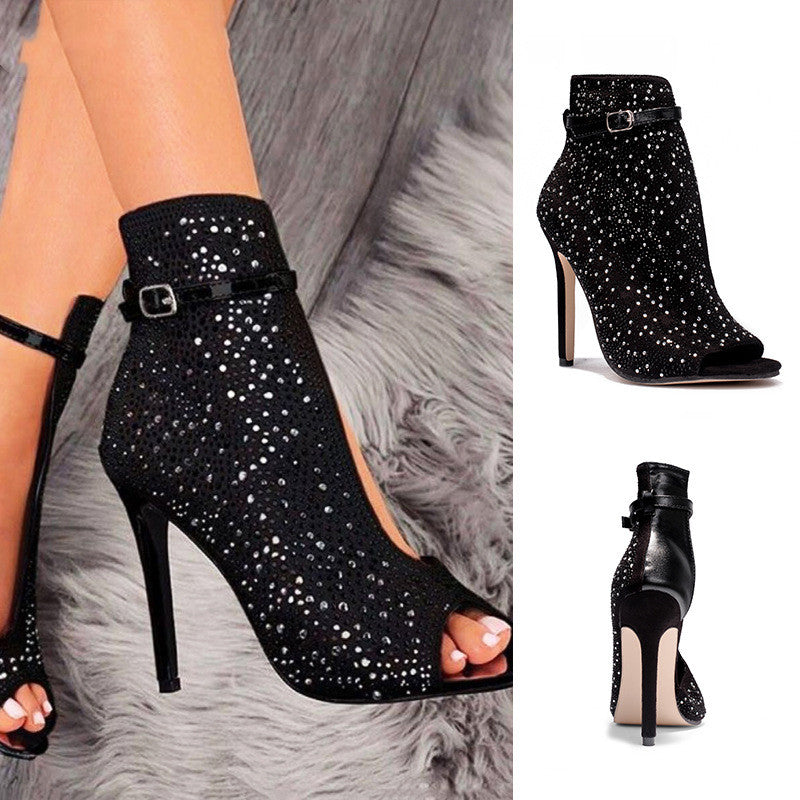 Cutout slim super high heel