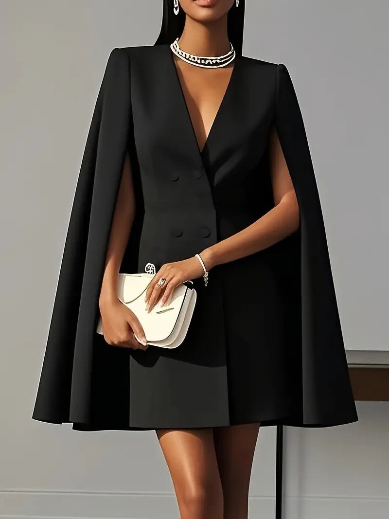 Double Breasted Shawl Suit Dress - M Chic Boutique