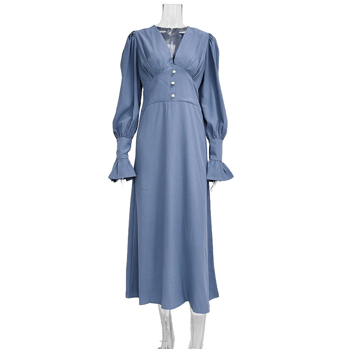 Solid Casual European Dress