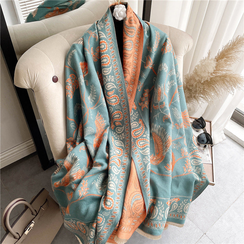 Retro Style Blue Bird Scarf