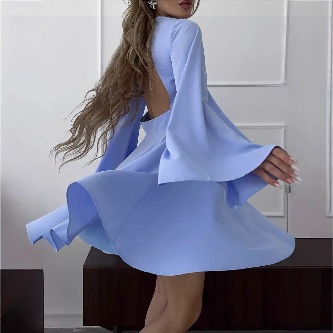 V-neck Waist-tight Dress