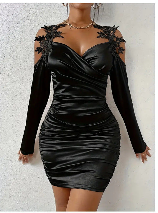 Lace Tight Draped Dress - M Chic Boutique