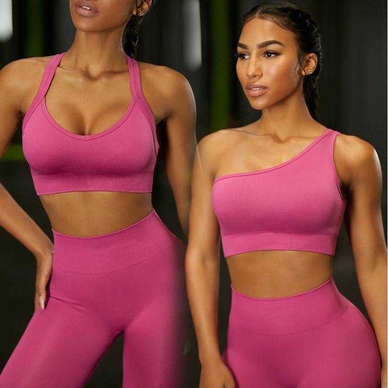 M Chic Boutique sport solid color activewear set with matching top and leggings, designed for workout and athletic activities.