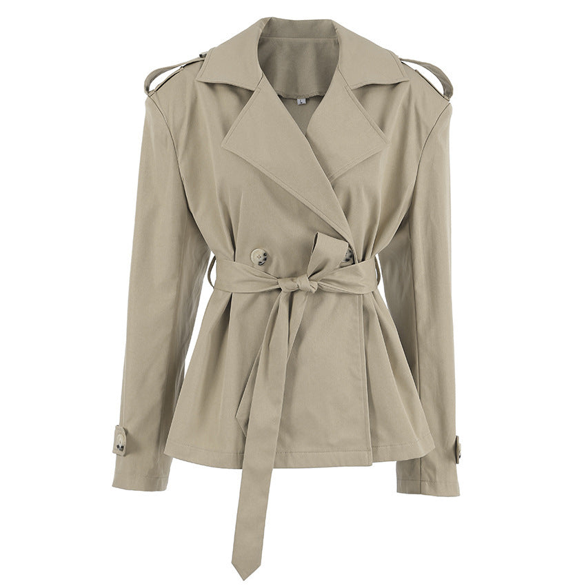 Trendy Lace Up Trench Coat For Women