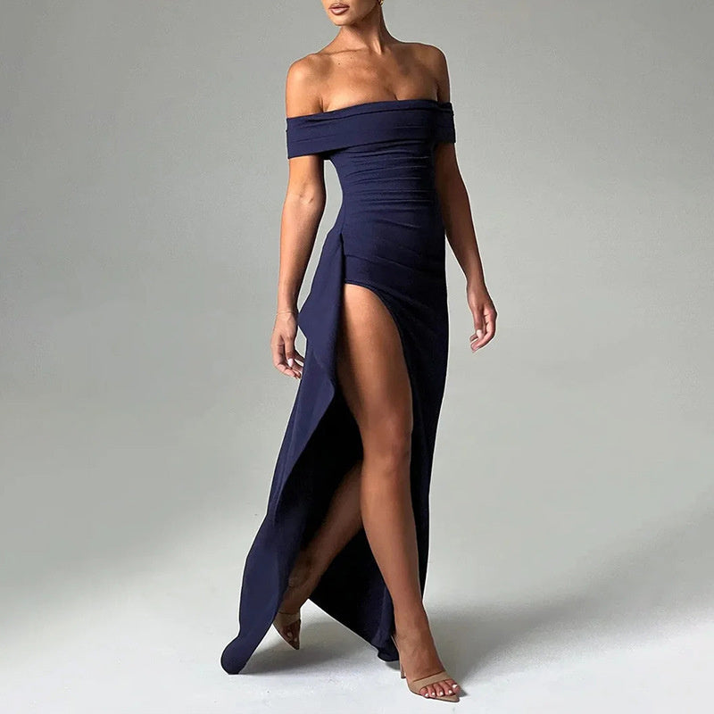 Solid Color Slim Sleeveless Split Dresses