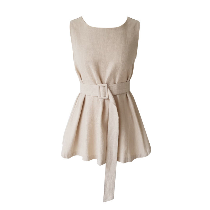 Mouwloze Blouse met Riem