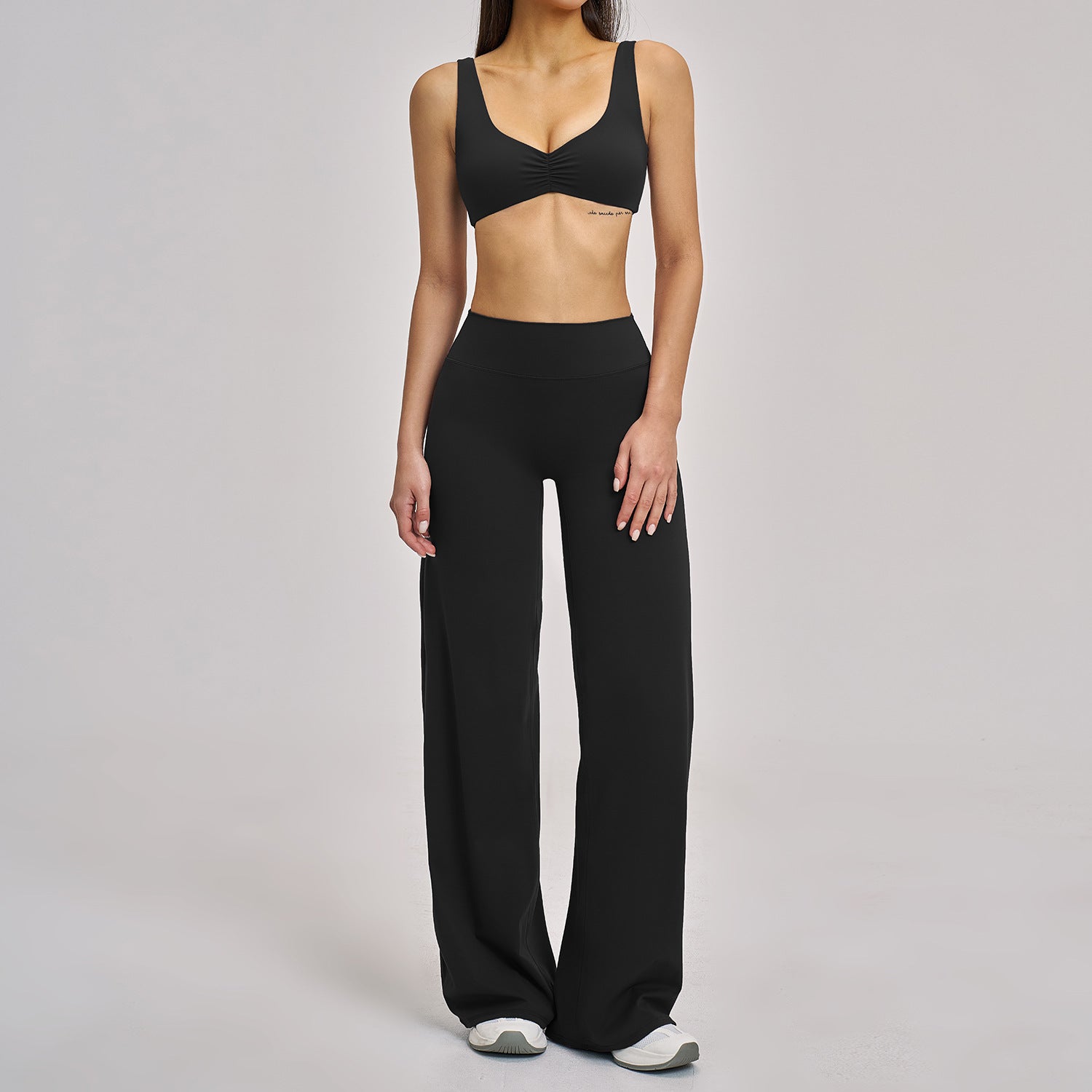 Fleece-lined yoga casual set by M Chic Boutique, featuring a comfortable top and leggings in soft, cozy fabric for activewear.