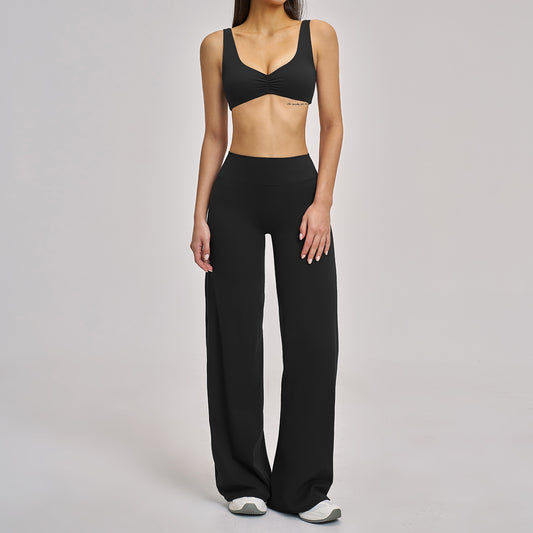 Fleece-lined yoga casual set by M Chic Boutique, featuring a comfortable top and leggings in soft, cozy fabric for activewear.