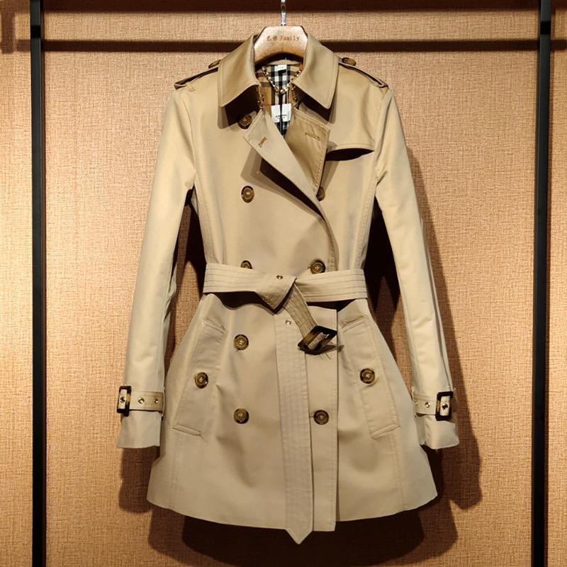 Front British Double Breasted Trench Coat