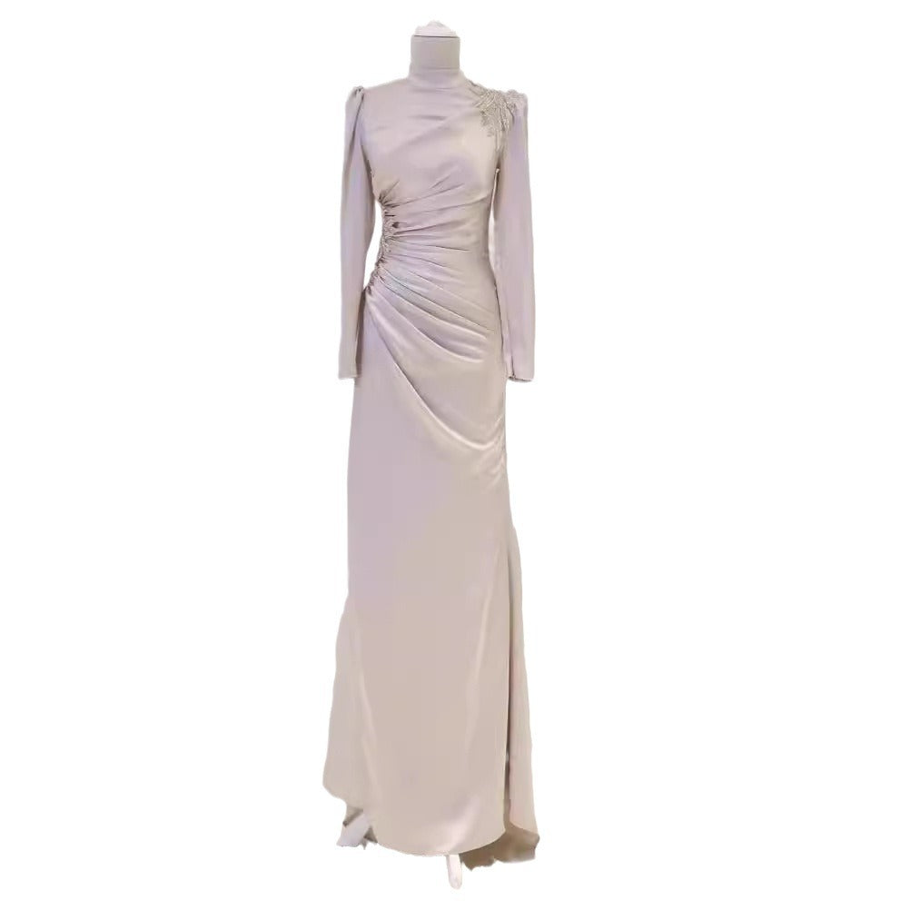 High-grade Pleated Formal Dress
