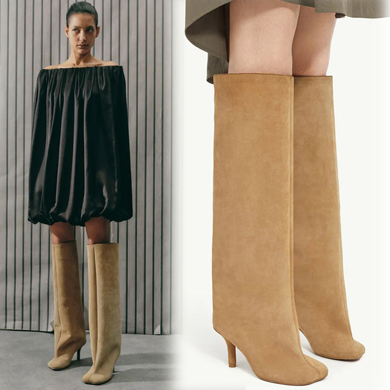 Square Head High-heel Boots
