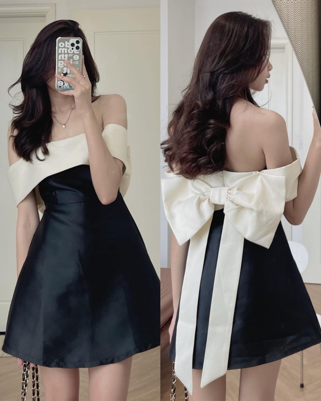 Personality French Style Bow Dress Women
