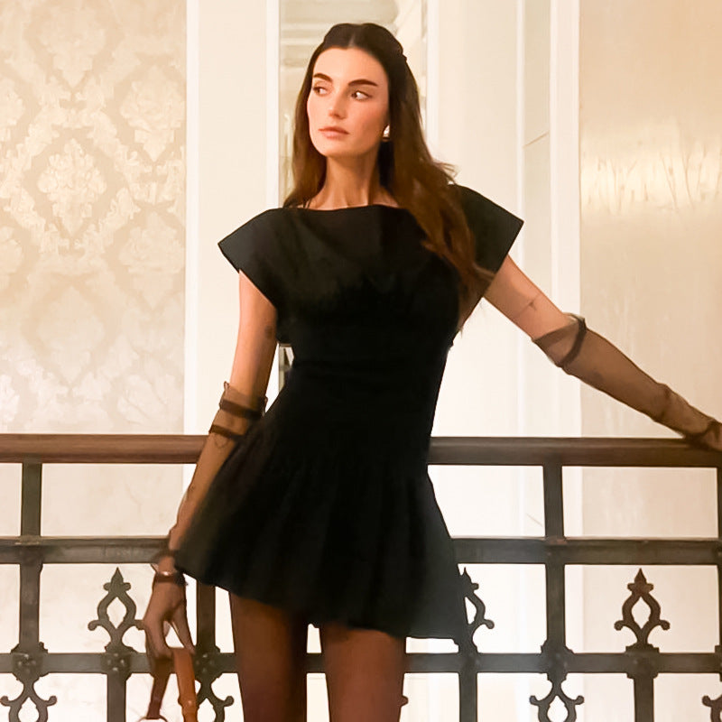 Solid Elegant Waist Slim Fit Dress