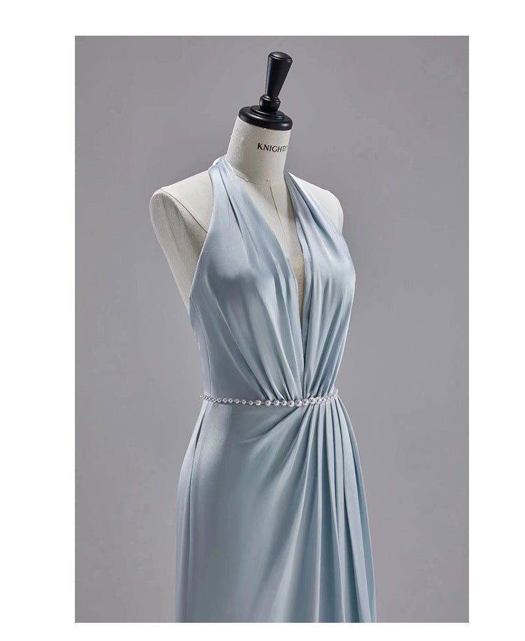 Solid Blue Halter