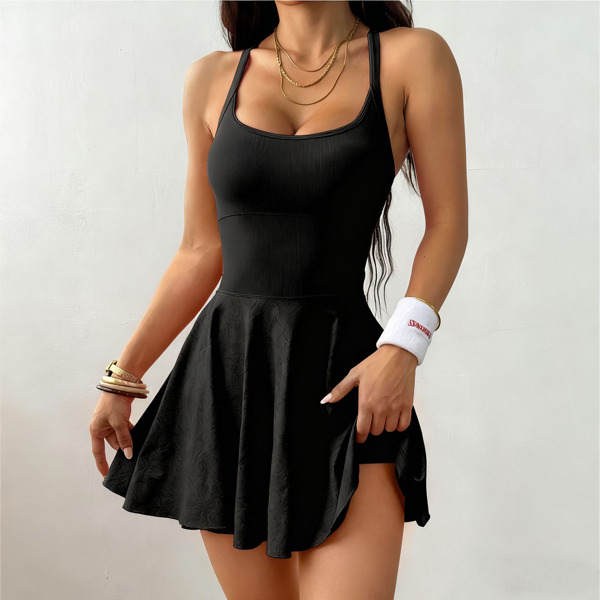 M Chic Boutique one-piece tennis skirt for activewear, shown in a stylish athletic design suitable for sports and casual wear.