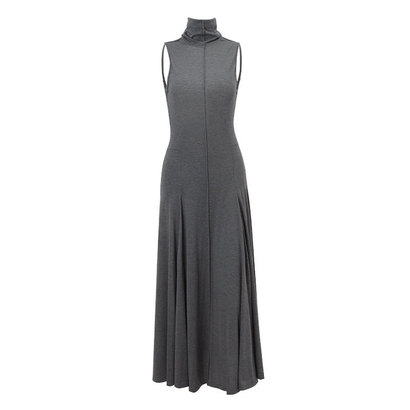 Slim-fitTurtleneck Backless Dress