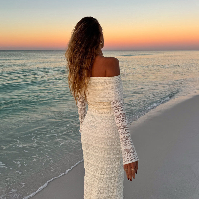 Socialite Style Off-shoulder Lace Dress