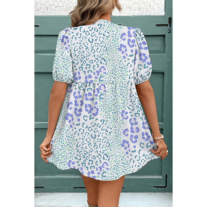 Summer Floral Print Bow Dress
