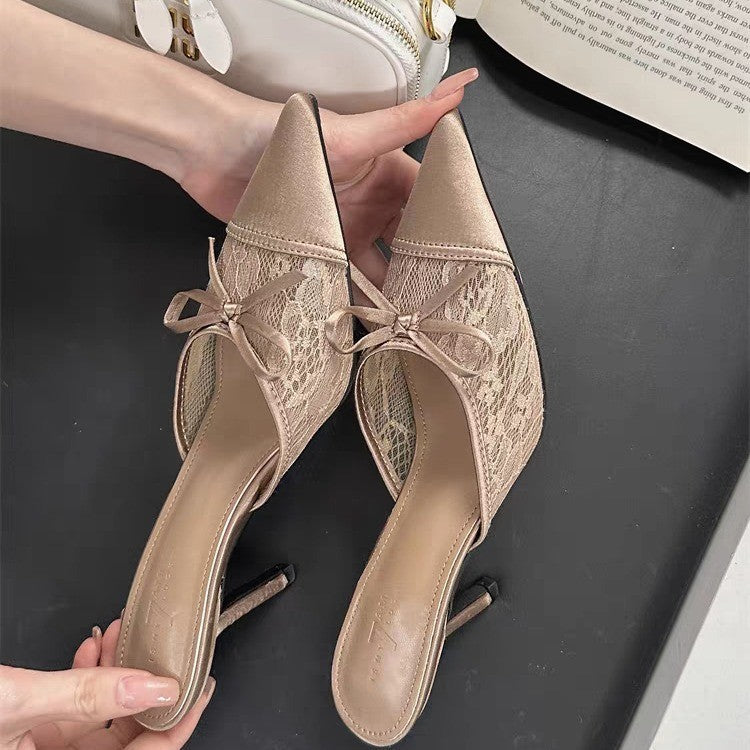 Pointed Toe Bowknot High Heels