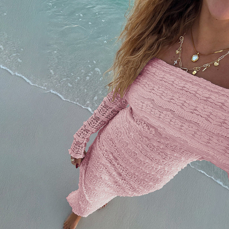 Socialite Style Off-shoulder Lace Dress