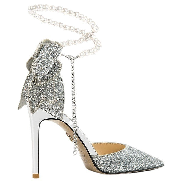 Pointed Toe Bow High Heels