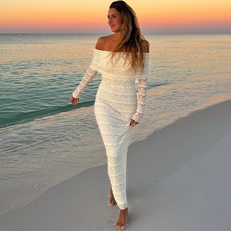 Socialite Style Off-shoulder Lace Dress