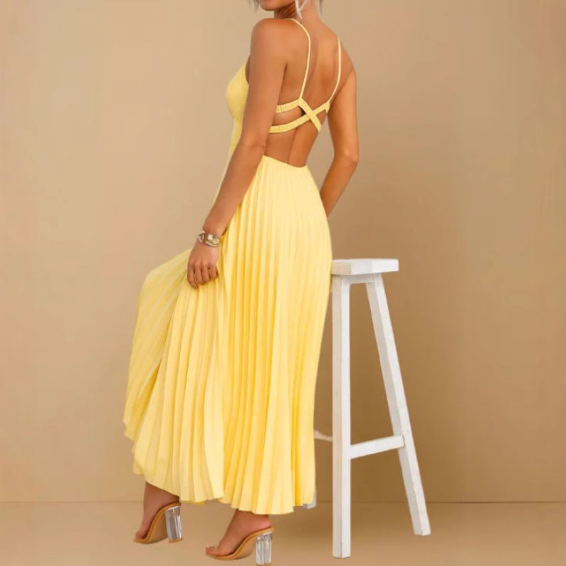 Strap Folding Elegant Dress