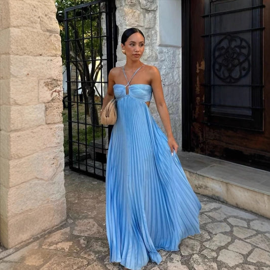 Tube-top Pleated Sleeveless Sling Dress