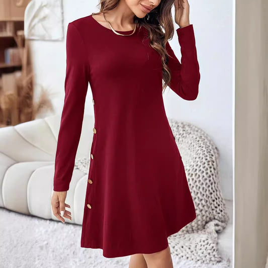 Round-neck Long-sleeved Dress
