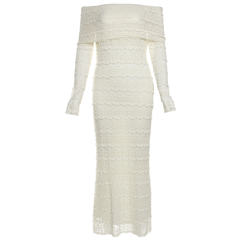 Socialite Style Off-shoulder Lace Dress