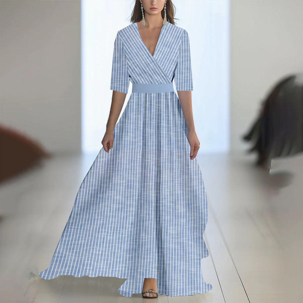 Long Sleeved V-neck Dress