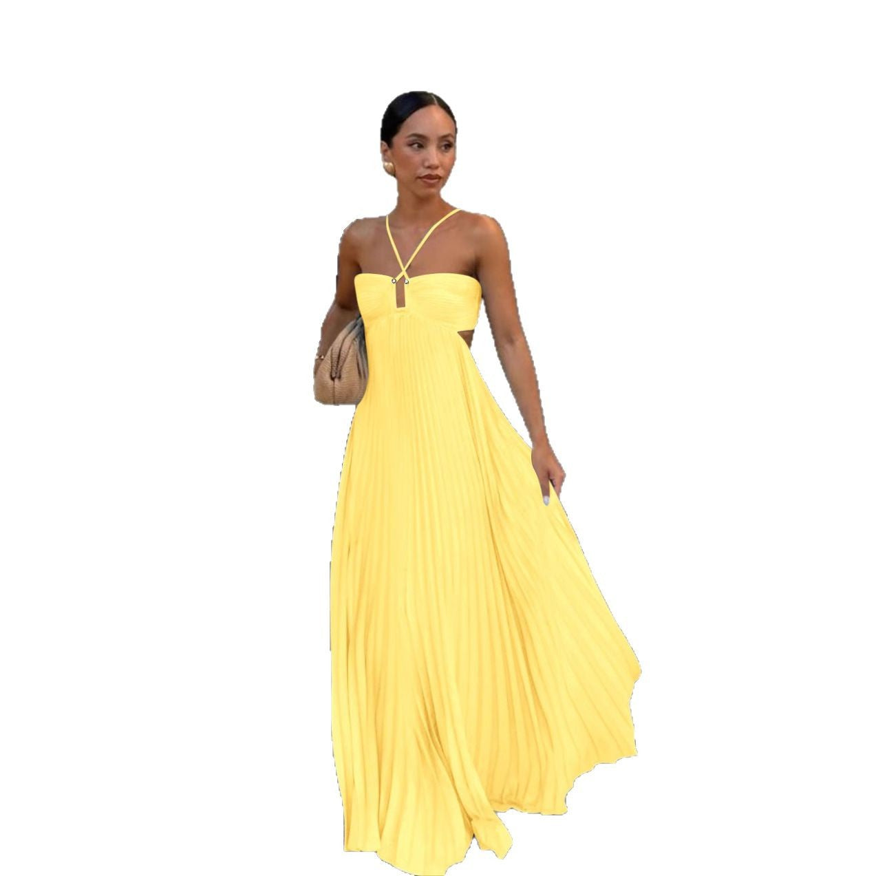 Tube-top Pleated Sleeveless Sling Dress