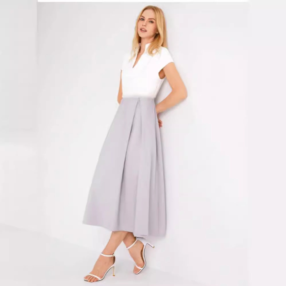 V Neck Large Swing Dress
