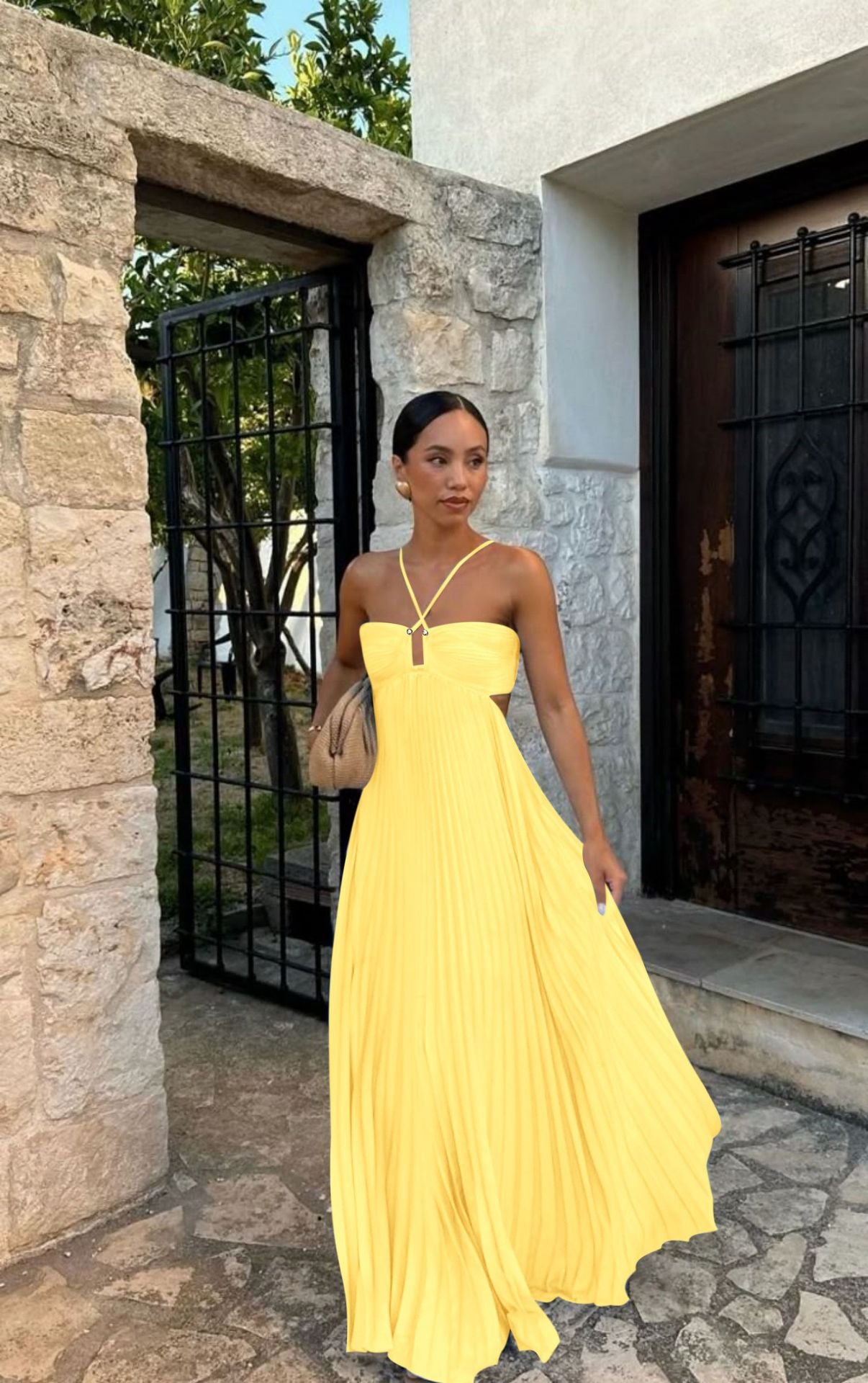 Tube-top Pleated Sleeveless Sling Dress