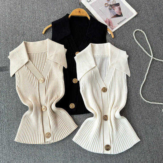 Solid Knitted Vest