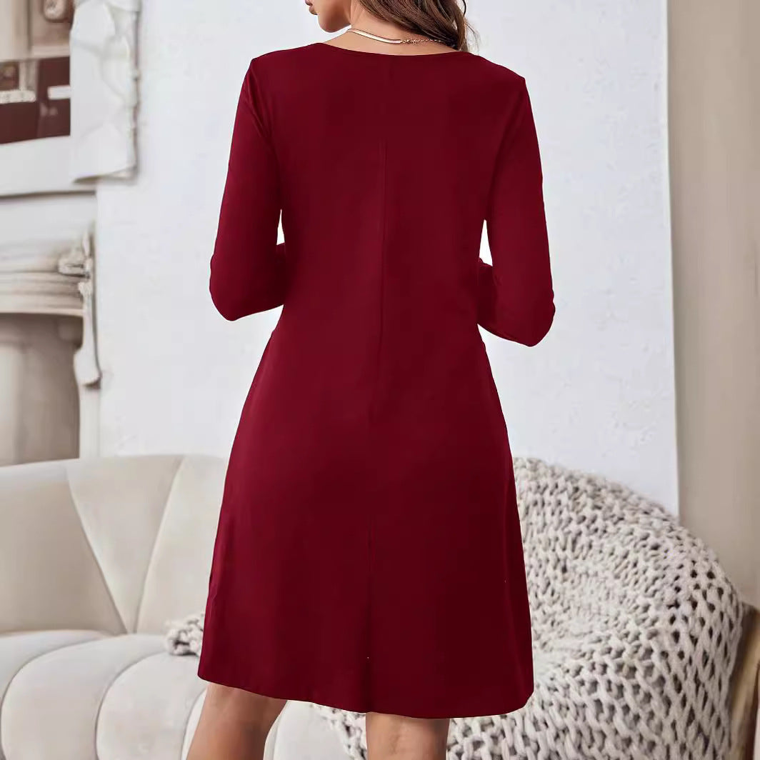 Round-neck Long-sleeved Dress
