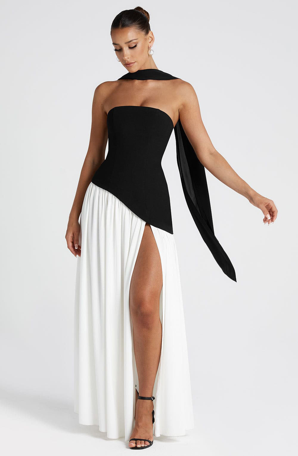 Color Matching Tube Top Off-the-shoulder Dress