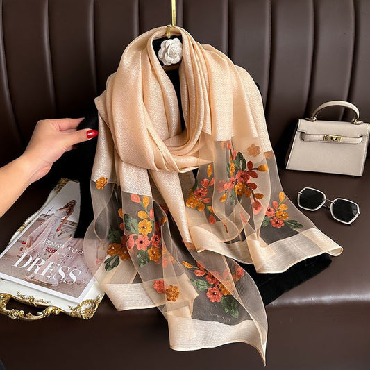 Solid Elegant Embroidered Scarf