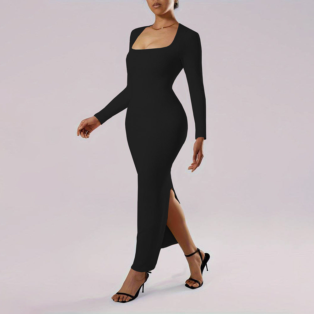 Square Collar Sheath Dress
