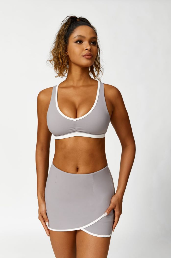 M Chic Boutique yoga suit set featuring a fitted activewear top and matching leggings in soft, breathable fabric.